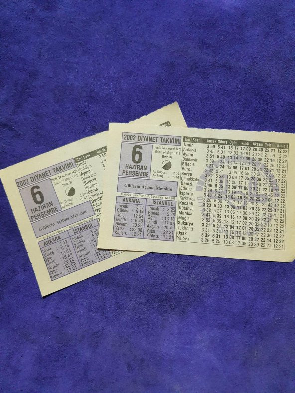 6 Haziran 2002 Takvim Yaprağı - Nostalji Koleksiyonluk Takvim Yaprağı A - 3