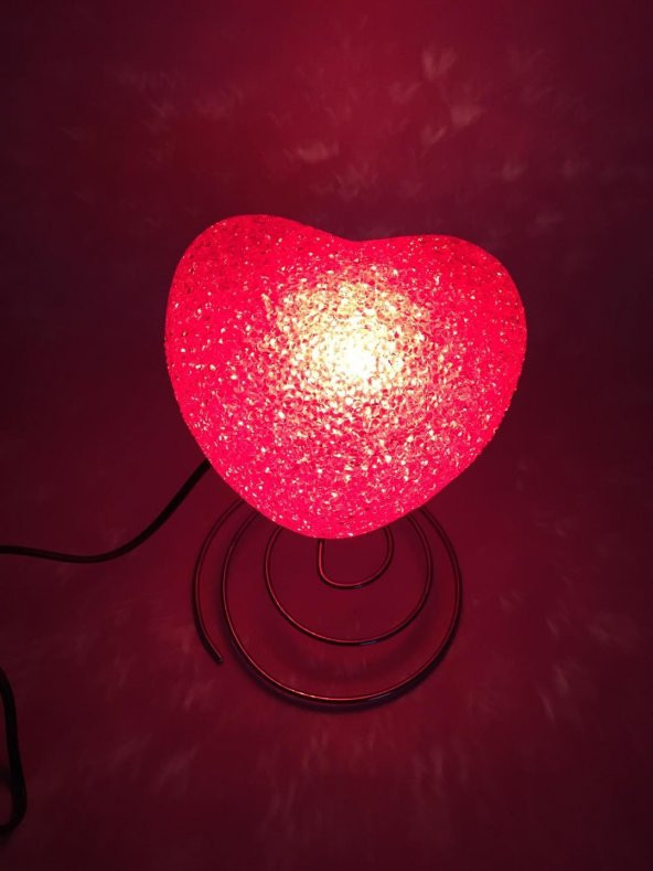 Dekoratif Kırmızı Kalp Gece Lambası 20x16 cm