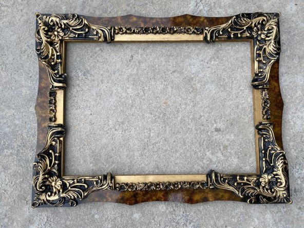 Dekoratif İşlemeli Ahşap Çerçeve 86x66cm 007 - Resim 2