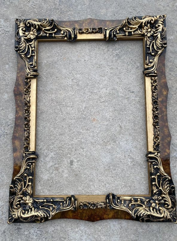 Dekoratif İşlemeli Ahşap Çerçeve 86x66cm 007 - Resim 5