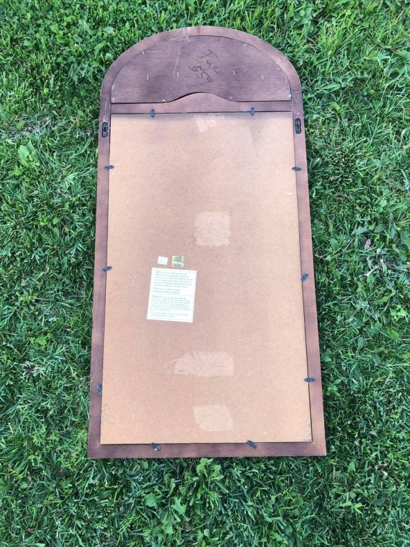 Vintage Kubbeli Oyma Desenli Ahşap Çerçeveli Ayna 46x96 cm - The Bombay Company Dekoratif Ayna - 5