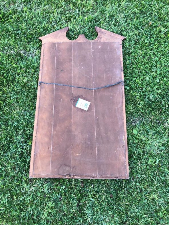 Vintage Ahşap Çerçeveli Oyma Desenli Boy Aynası 53x97cm Eksikli - Dekoratif Ayna - 6