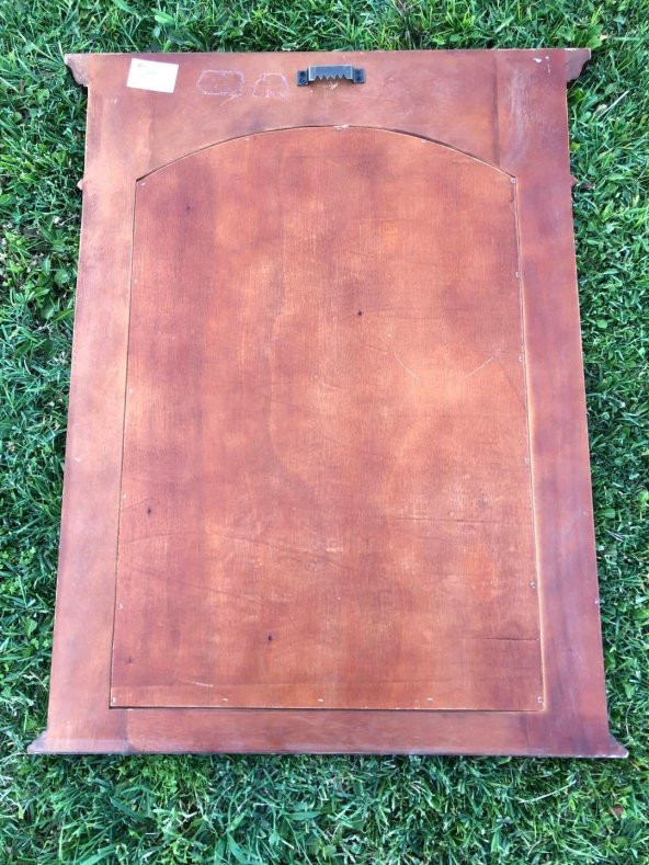 Vintage Ahşap Çerçeveli Oyma Desenli Sedefli Kubbeli  Ayna 70x88cm - Dekoratif Ayna - 6