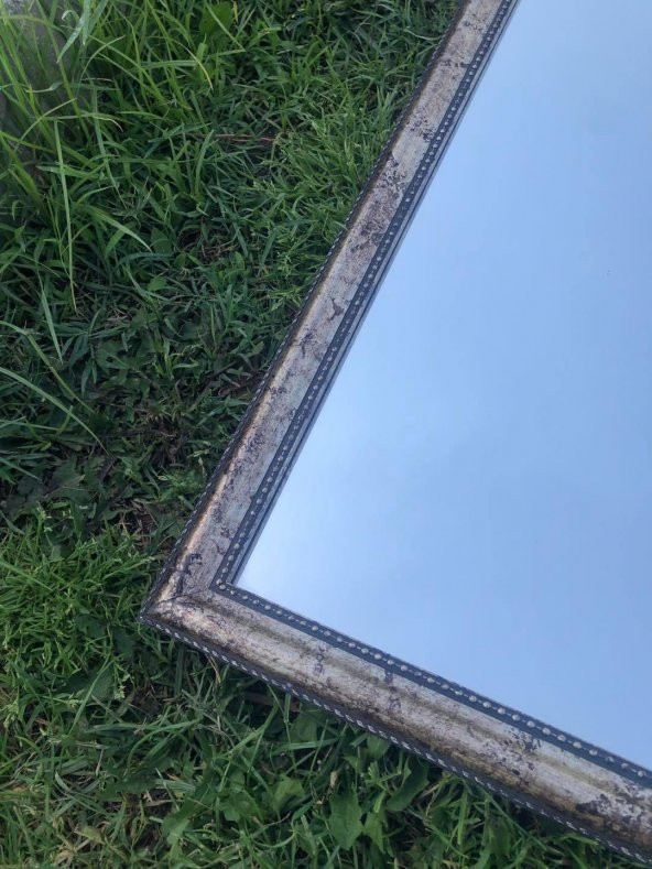 Vintage Plastik Çerçeveli Desenli Ayna 58,5x67,5cm Hasarlı - Dekoratif Ayna - 4