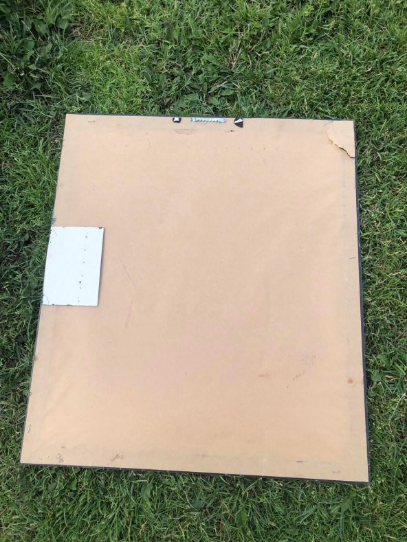 Vintage Plastik Çerçeveli Desenli Ayna 58,5x67,5cm Hasarlı - Dekoratif Ayna - 5