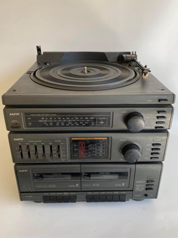 Sanyo DC-X100 Radyo Kaset Pikap Çalar Müzik Seti 2. El B10