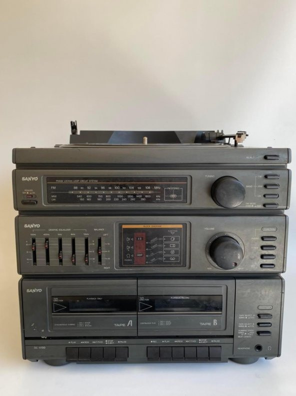 Sanyo DC-X100 Radyo Kaset Pikap Çalar Müzik Seti 2. El B10 - 2