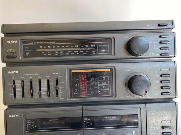 Sanyo DC-X100 Radyo Kaset Pikap Çalar Müzik Seti 2. El B10 - 3