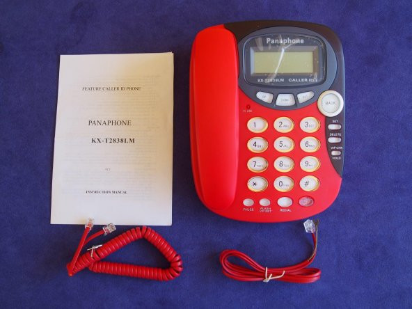 Panaphone KX-T2838LM Çift Renk Masaüstü Kablolu Ev Telefonu (Kırmızı) - 2