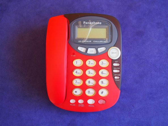 Panaphone KX-T2838LM Çift Renk Masaüstü Kablolu Ev Telefonu (Kırmızı) - 4