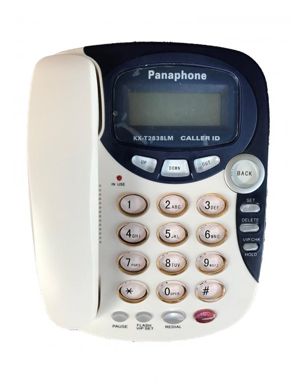 Panaphone KX-T2838LM Çift Renk Masaüstü Kablolu Ev Telefonu (Beyaz)