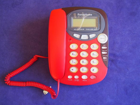 Panaphone KX-T2838LM Çift Renk Masaüstü Kablolu Ev Telefonu (Kırmızı) - 5
