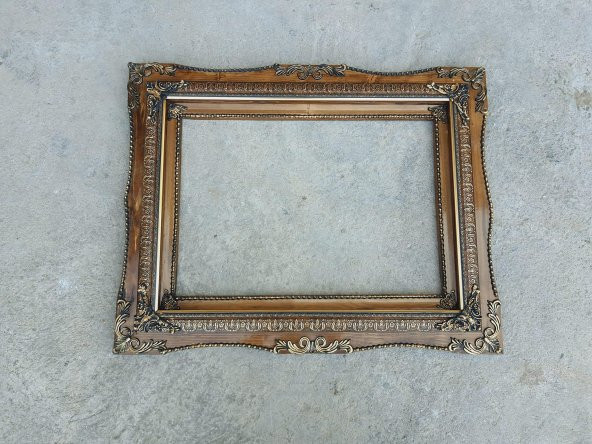 Dekoratif İşlemeli Ahşap Çerçeve 92x73cm 005 - Resim 2