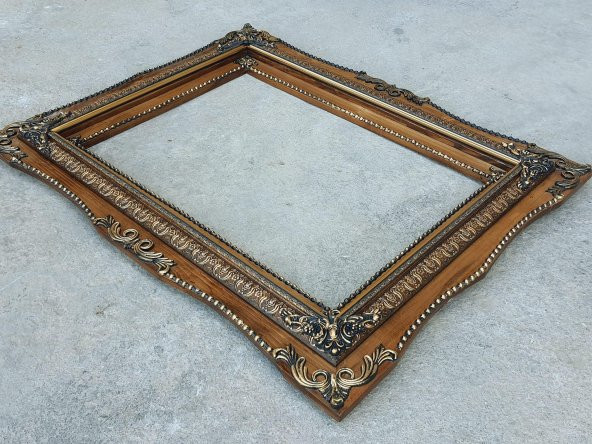 Dekoratif İşlemeli Ahşap Çerçeve 92x73cm 005 - Resim 4