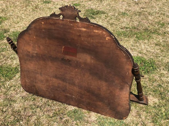 Vintage Oymalı Şifoniyer Aynası 100x85 cm - Dekoratif Standlı Ayna - 7
