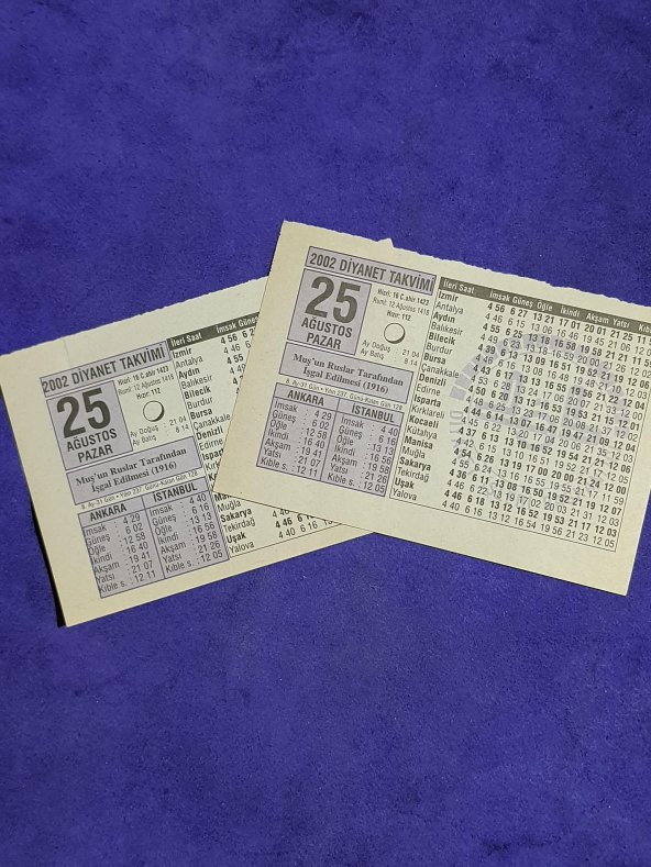 25 Ağustos 2002 Takvim Yaprağı - Nostalji Koleksiyonluk Takvim Yaprağı A - Resim 3