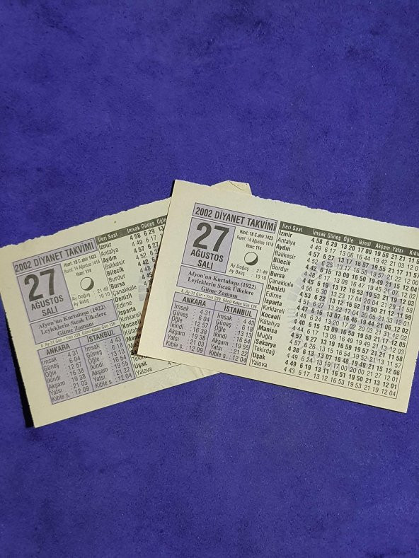 27 Ağustos 2002 Takvim Yaprağı - Nostalji Koleksiyonluk Takvim Yaprağı A - Resim 3