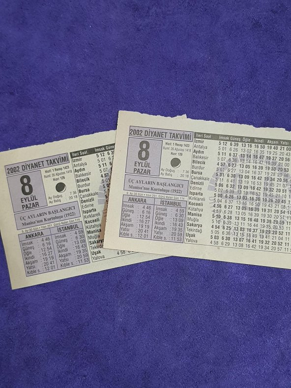 8 Eylül 2002 Takvim Yaprağı - Nostalji Koleksiyonluk Takvim Yaprağı A - Resim 3