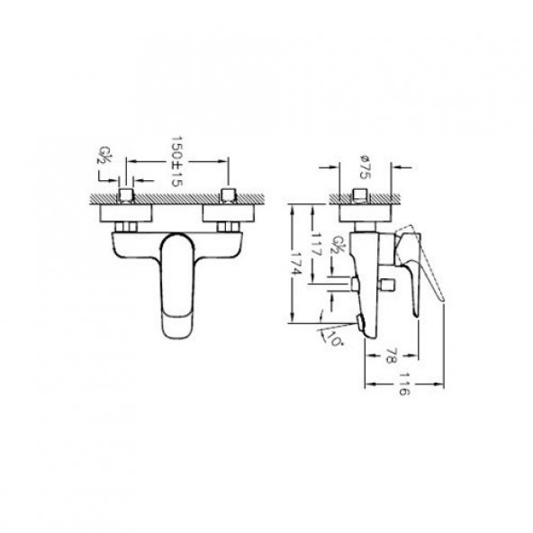 Vitra X-Line Banyo Bataryası (A42324 Exp) Artema - 2
