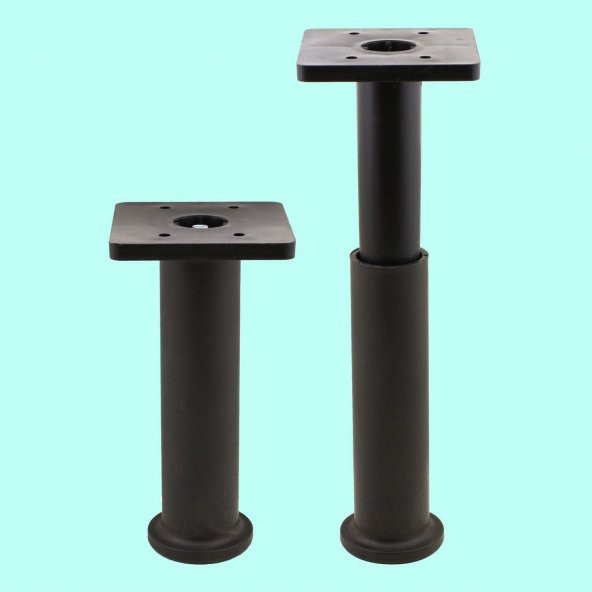 Kare Gizli Mobilya Kanepe Sehpa TV Ünitesi Koltuk Ayarlanabilir Destek Ayağı 15 cm Siyah Baza Ayak - 5