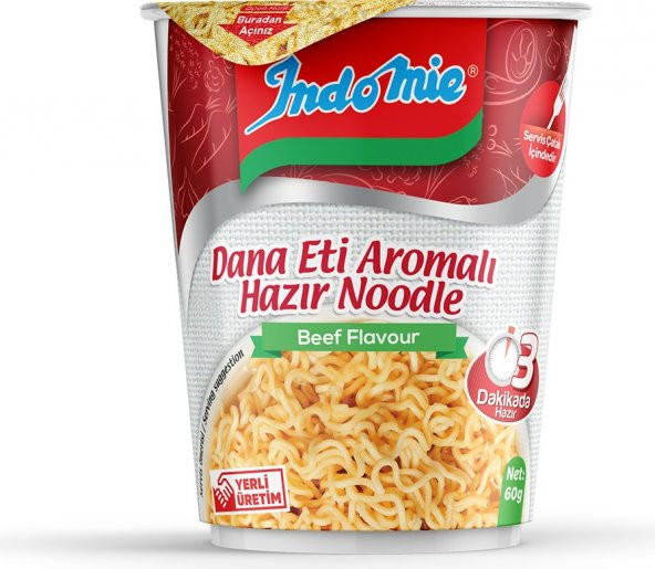 Indomie Bardak Dana Eti Aromalı Noodle 60 Gr