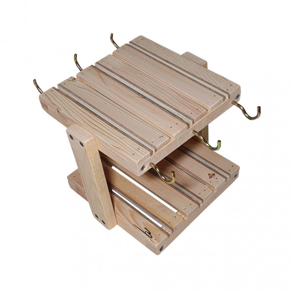 Barış Dizayn Doğal ahşap tabak standlı masa askısı Fincanlık iki katlı Kupa askısı Mutfak bardak askılığı - 5