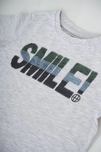 ERKEK ÇOCUK FUN SMİLE DEĞİŞEN PULLU KISA KOL TİŞÖRT - 3