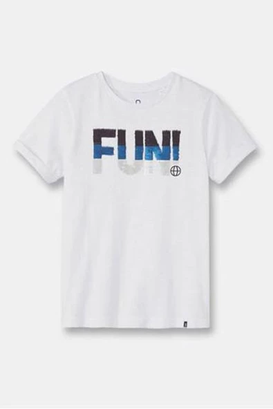ERKEK ÇOCUK FUN SMİLE DEĞİŞEN PULLU KISA KOL TİŞÖRT - 4