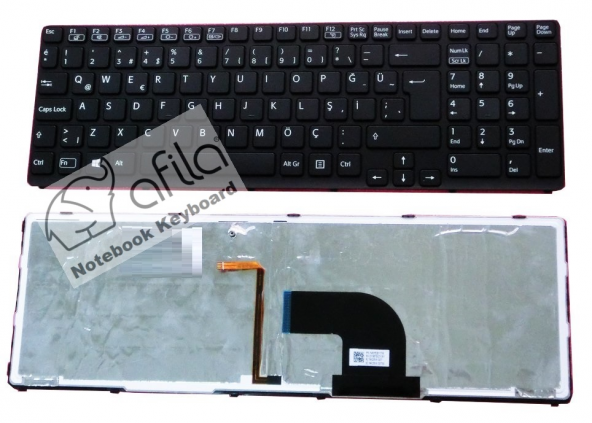 Sony Vaio SVE15, SVE17 Serisi Türkçe Notebook Klavye Siyah IŞIKLI - 2