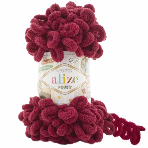 Alize Puffy El Örgü İpi 107 Vişne