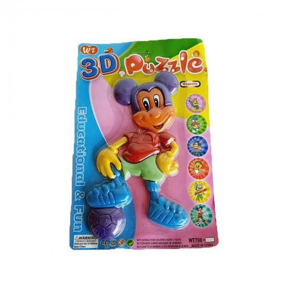 3D Eğitici Magnet Puzzle 23cm (Fare)