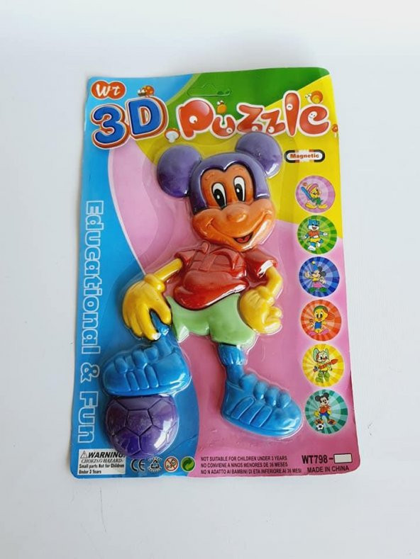3D Eğitici Magnet Puzzle 23cm (Fare) - 2