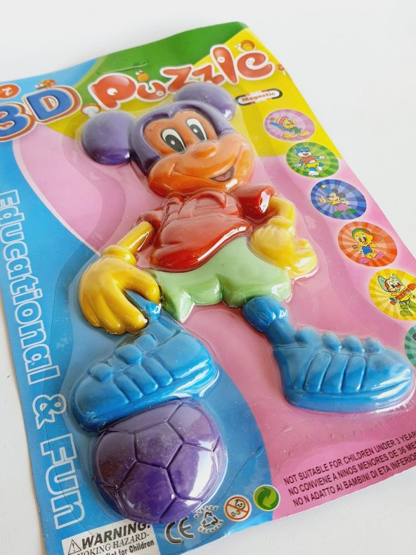 3D Eğitici Magnet Puzzle 23cm (Fare) - 3