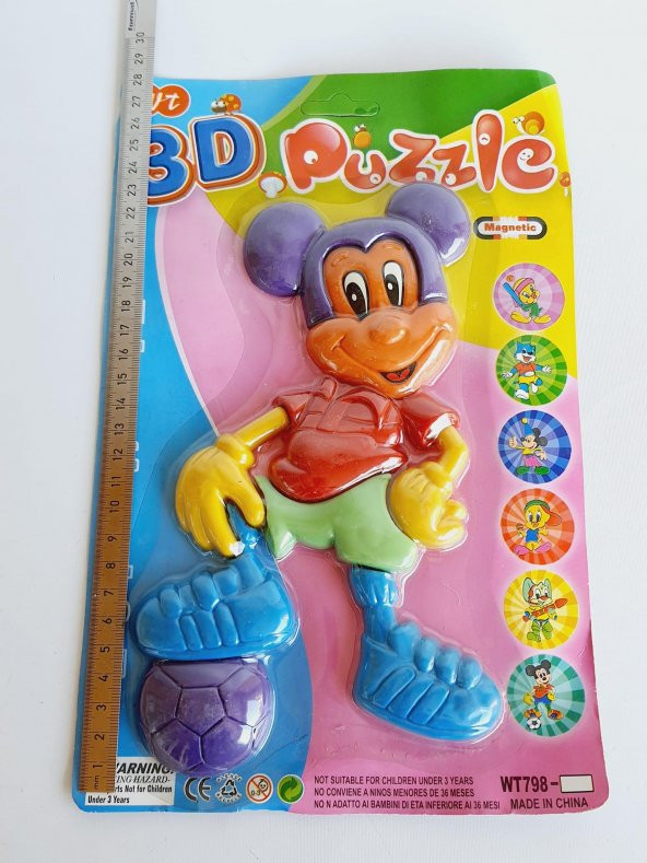 3D Eğitici Magnet Puzzle 23cm (Fare) - 7