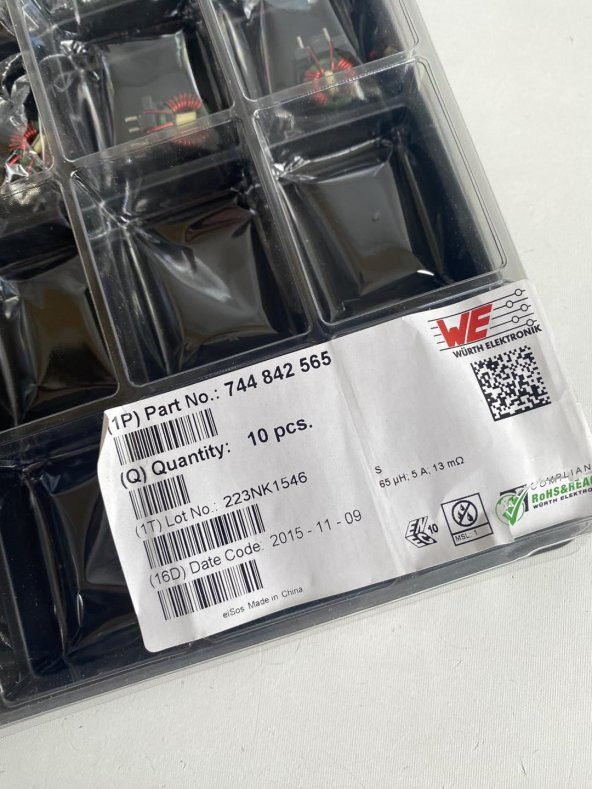 Würth Elektronik 744842565 İndikatör Bobin 65uH 100kHz 13mOhm 10 Adet - Resim 5