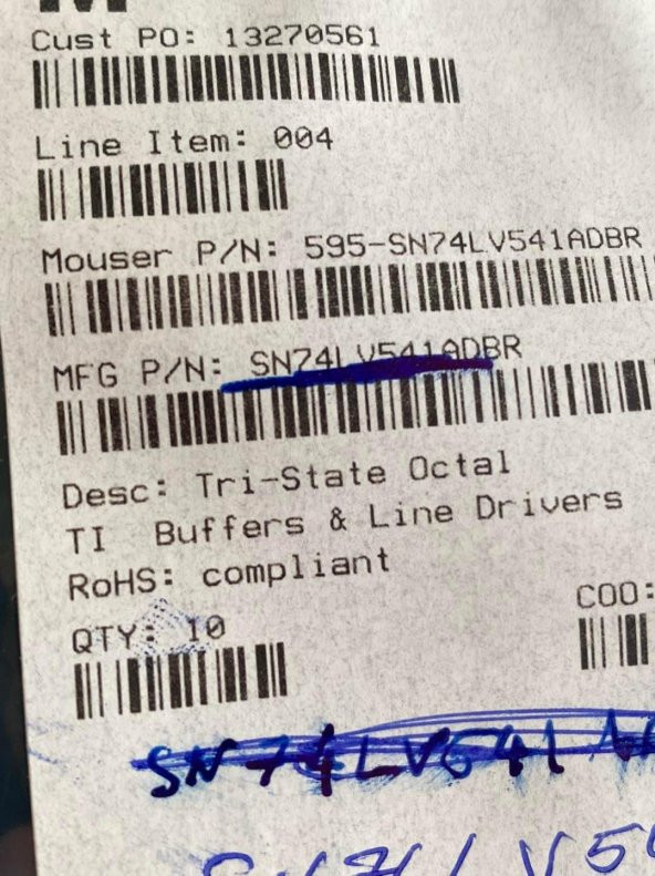 Texas Instruments SN74LV541ADBR Buffer ve Sürücü 10 Adet - Resim 2