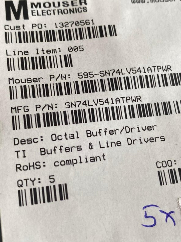 Texas Instruments SN74LV541ATPWR Buffer ve Sürücü 5 Adet - Resim 2