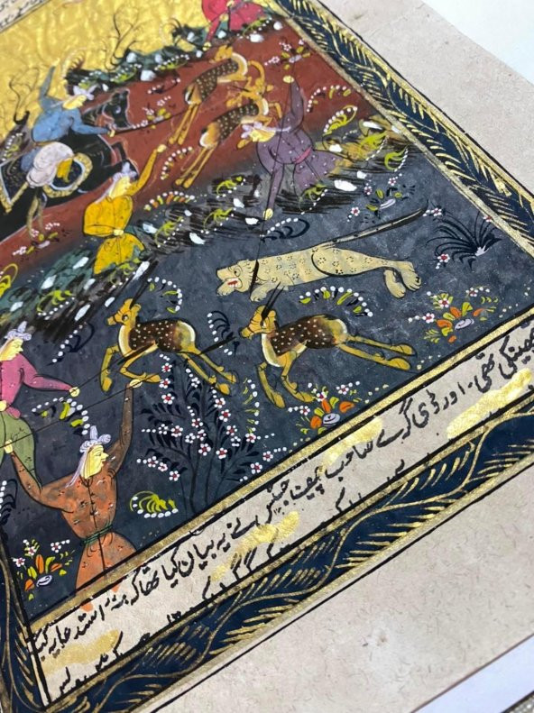 Av Temalı El Yapımı Minyatür Resim 28x17 cm - 3