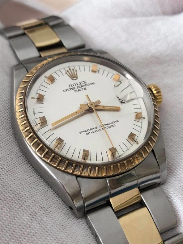 Rolex Oyster Perpetual Date 1505 Altın Çelik Kol Saati - 2
