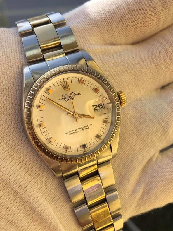 Rolex Oyster Perpetual Date 1505 Altın Çelik Kol Saati - 3