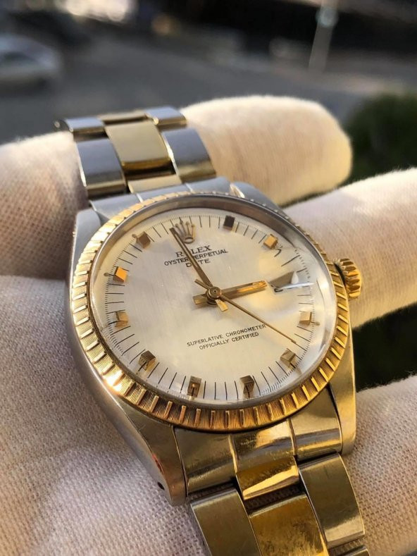 Rolex Oyster Perpetual Date 1505 Altın Çelik Kol Saati - 8