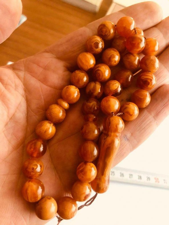 YOĞUN HARELİ SIKMA KEHRİBAR TESBİH e