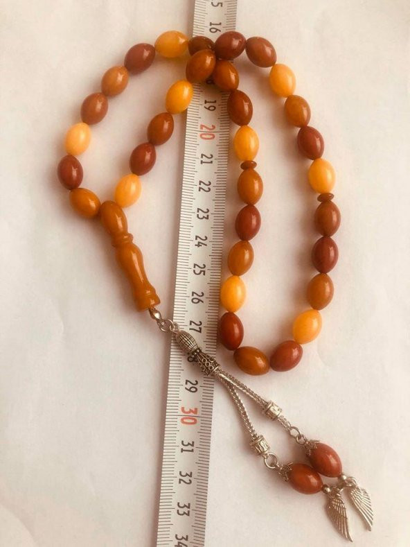 TOZ SIKMA ATEŞ PARÇALI KOKULU KEHRİBAR TESBİH j - Resim 4