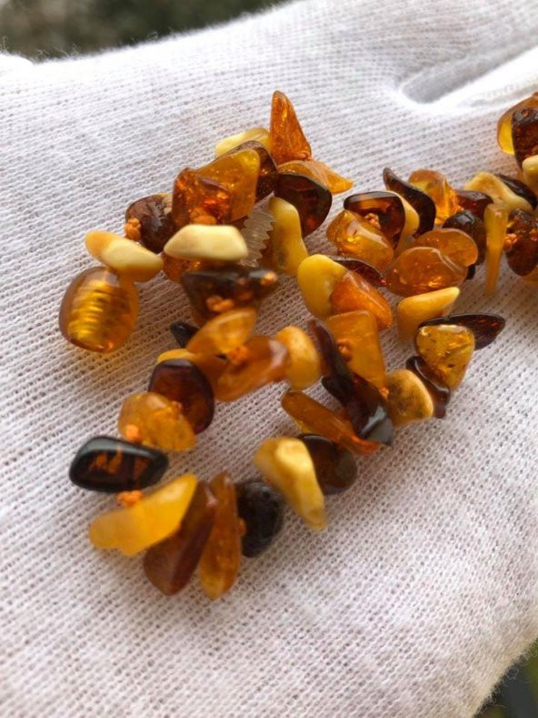Doğal Kaya Damla Kehribar Bileklik 8 Gram - 5