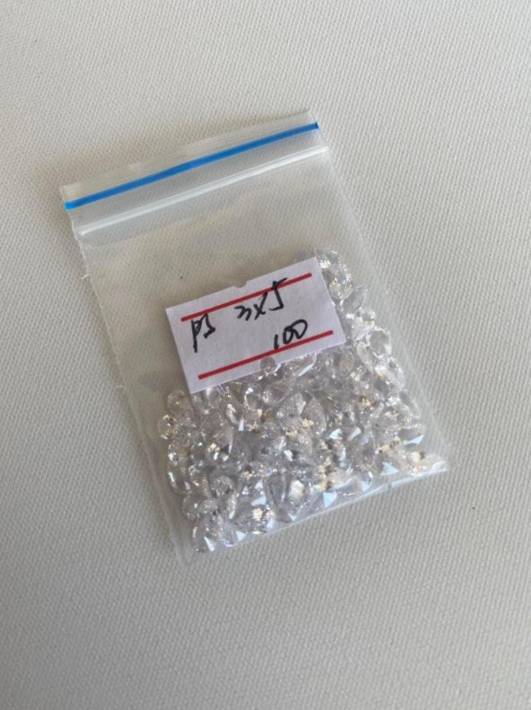 Armut Kesim Sentetik Taş 3x5mm 100 Adet Şeffaf - 2