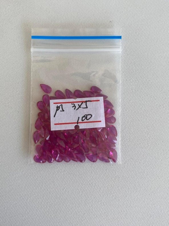 Armut Kesim Sentetik Taş 3x5mm 100 Adet Fuşya - 2