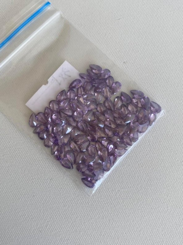 Armut Kesim Sentetik Taş 3x5mm 100 Adet Mor - 3