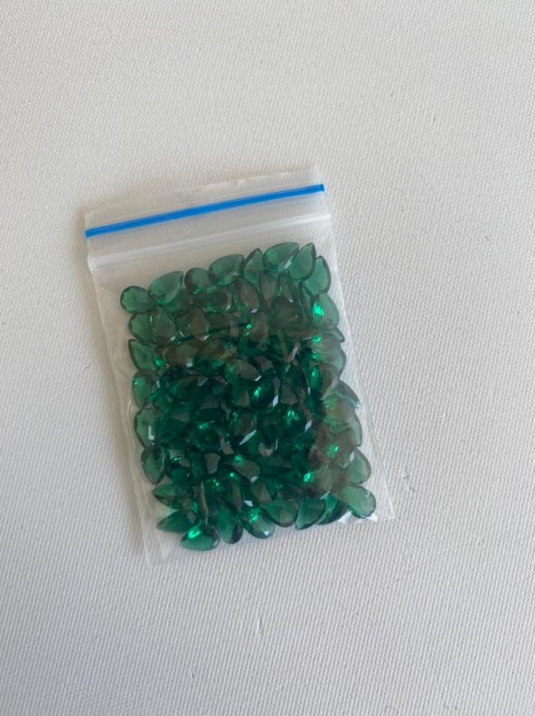 Armut Kesim Sentetik Taş 4x6mm 100 Adet Yeşil - 3