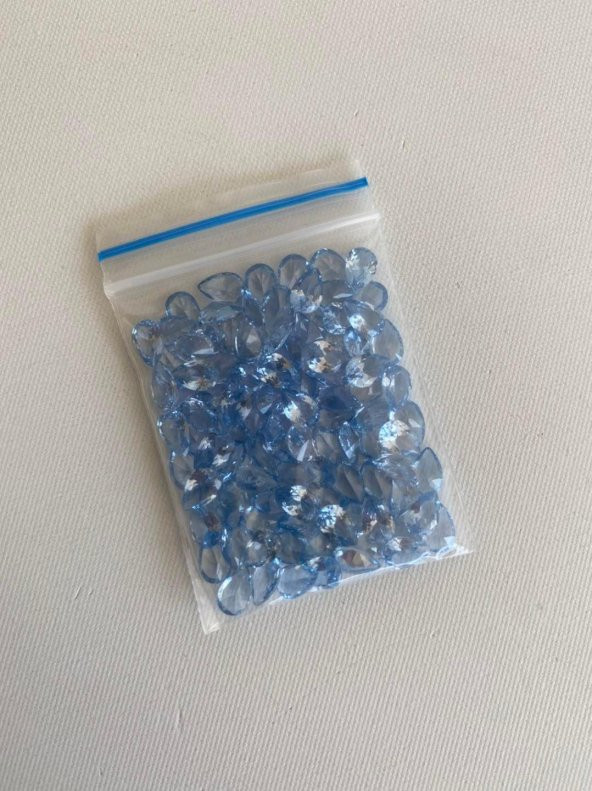 Armut Kesim Sentetik Taş 4x6mm 100 Adet Açık Mavi - 3