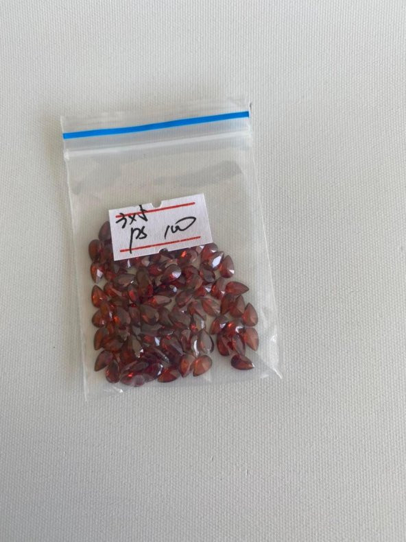Armut Kesim Sentetik Taş 3x5mm 100 Adet Kırmızı - 2